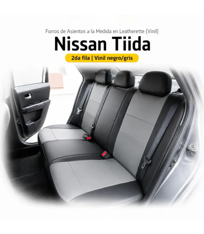 Tapizados de asientos Nissan Tiida leatherette color combinado