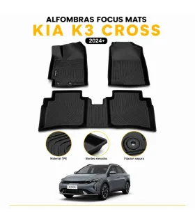 Alfombras Focus Mats Kia K3 Cross 2024 tipo bandeja