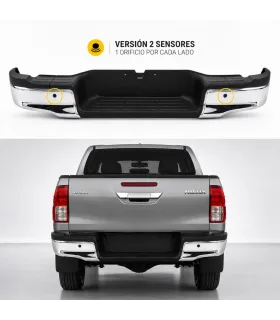 Bumper trasero Toyota Hilux con sensores de reversa uno por lado