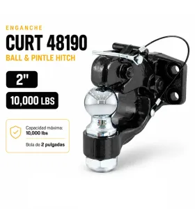 Enganche CURT 48190 Ball Pintle Hitch 2 pulgadas 10000 lbs