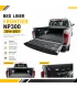 Protector de cama Bed Liner Frontier NP-300 2016-2021, muestra producto instalado y compuerta abierta.