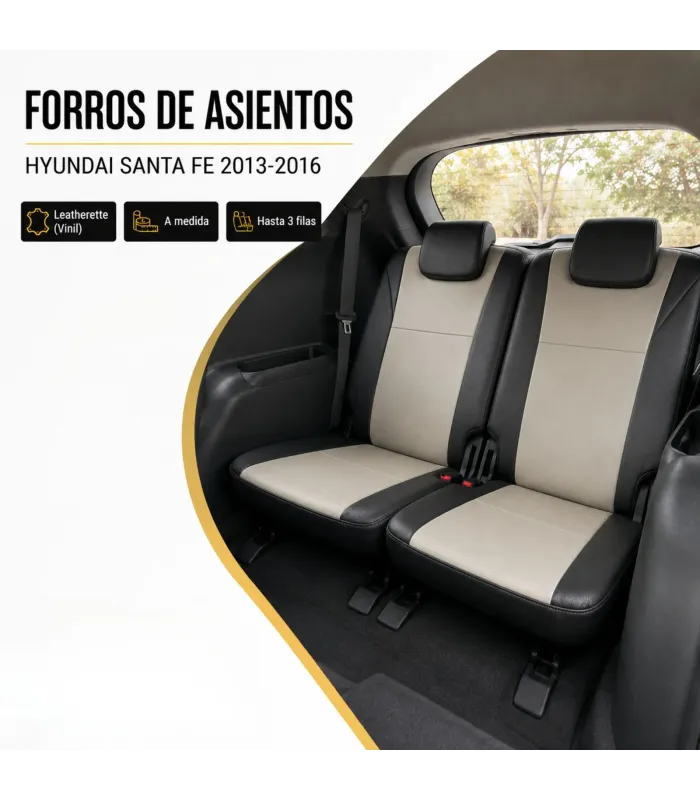 Forros a la medida Hyundai Santa Fe vinil tipo piel