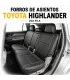 Interior Toyota Highlander con forros de asientos leatherette