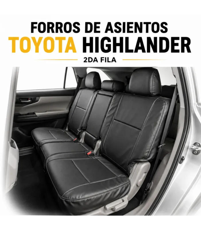 Interior Toyota Highlander con forros de asientos leatherette