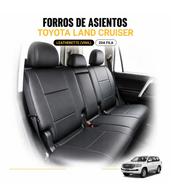 Interior Toyota Land Cruiser con forros de asientos leatherette