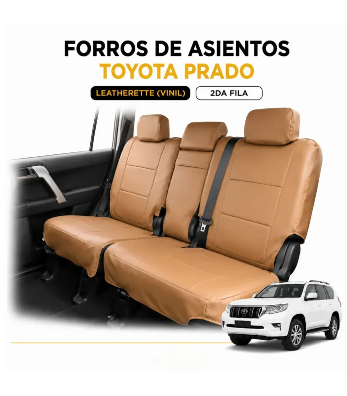 Interior Toyota Prado con forros de asientos leatherette