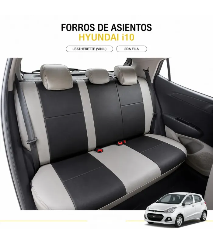 Interior Hyundai i10 con forros de asientos leatherette