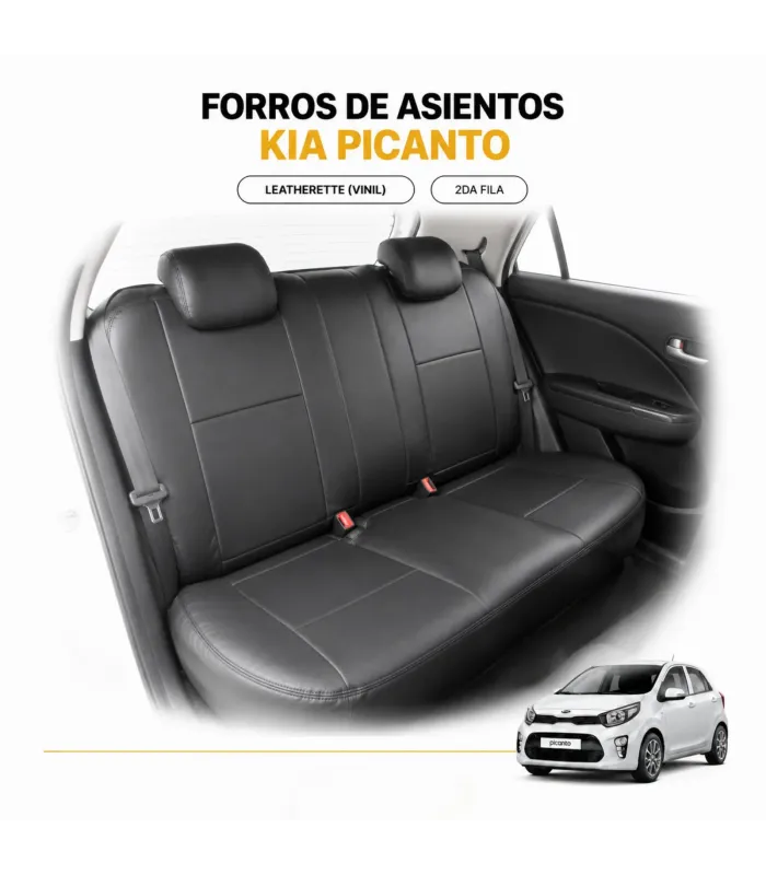 Interior Kia Picanto con forros de asientos leatherette