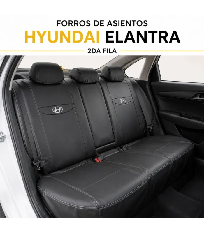 Interior Hyundai Elantra con forros de asientos leatherette