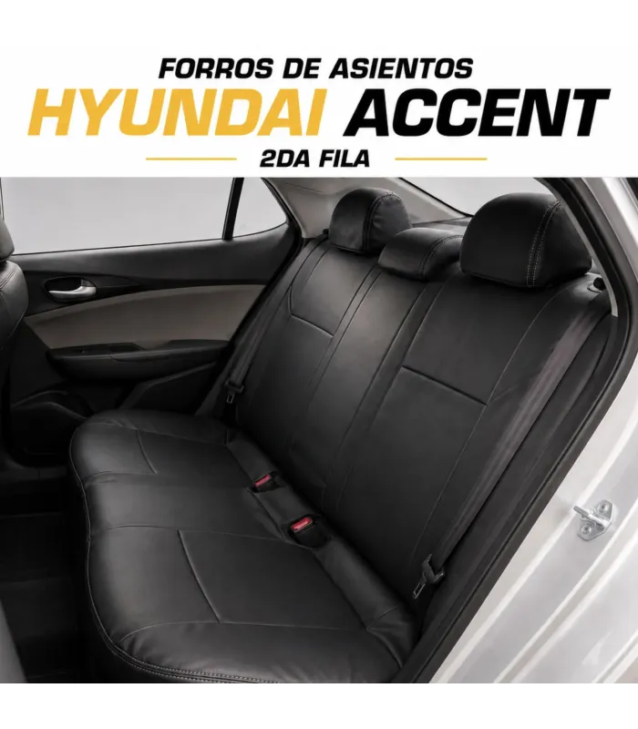 Interior Hyundai Accent con forros de asientos leatherette