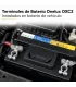Muestra de terminales color plateado de onelux