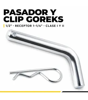 Pasador y clip Goreks para enganche de remolque de 1/2 pulgada