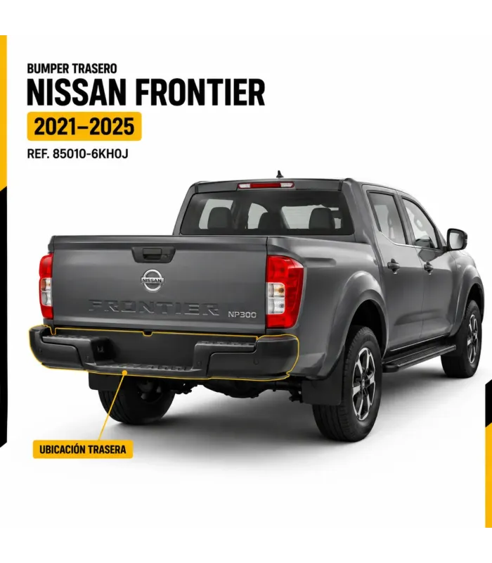 Defensa trasera negra con superficies de paso para Nissan Frontier