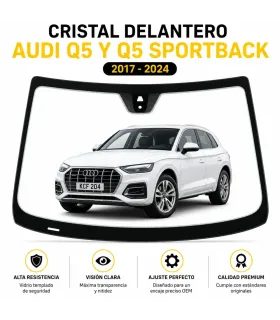 Cristal Parabrisas Delantero Laminado Audi Q5 y Q5 Sportback 2017 2018 2019 2020 2021 2022 2023 2024 Soporte HUD ADAS Sensores
