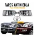 Kit completo de luces de niebla halógenas para Toyota Prado años 2003 a 2009 con bombillos 9006, muestra antes y después.