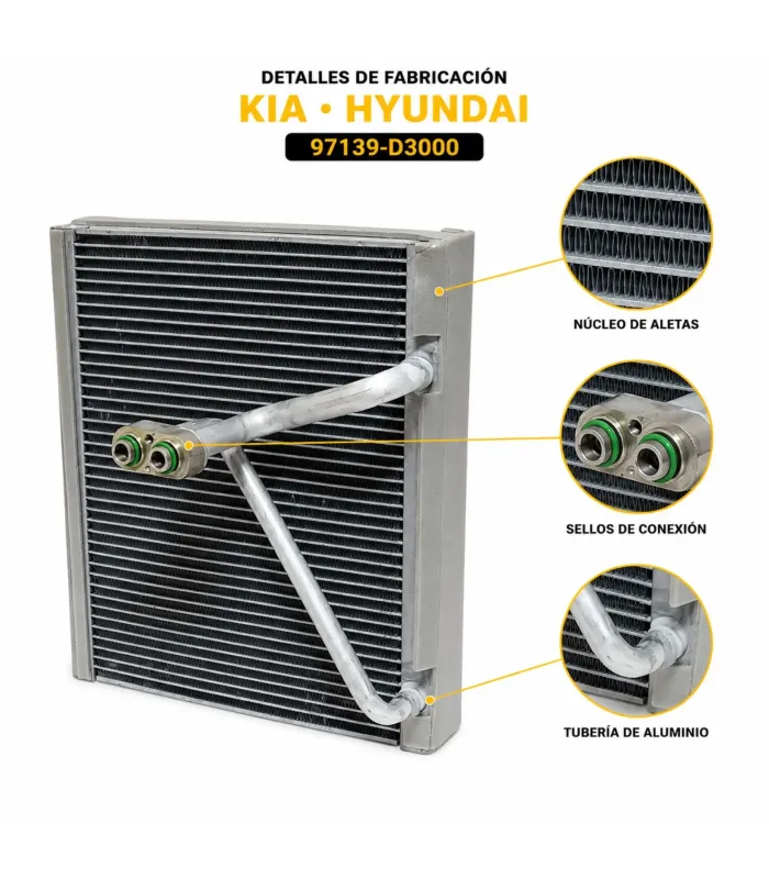 Repuesto aire acondicionado Kia Hyundai evaporador