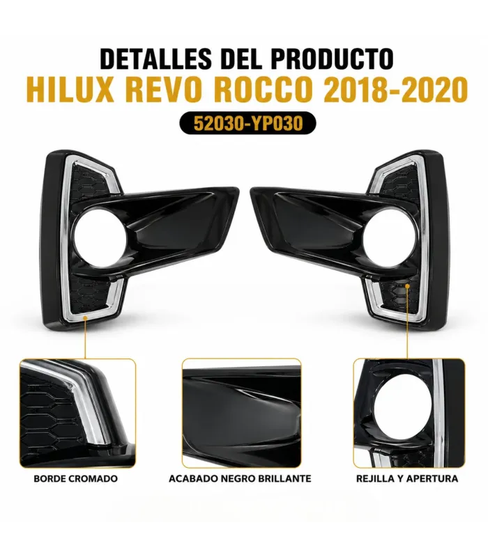 Cover plastico con borde cromado Hilux Rocco