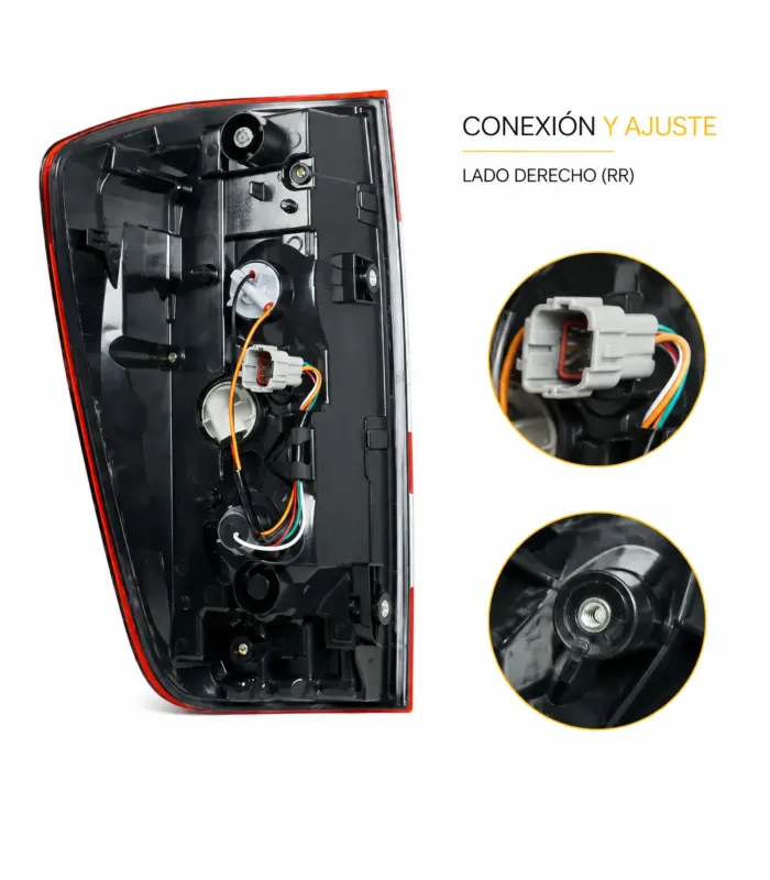 Farol Trasero LED Derecho Nissan Frontier NP300 2021-2024 vista posterior