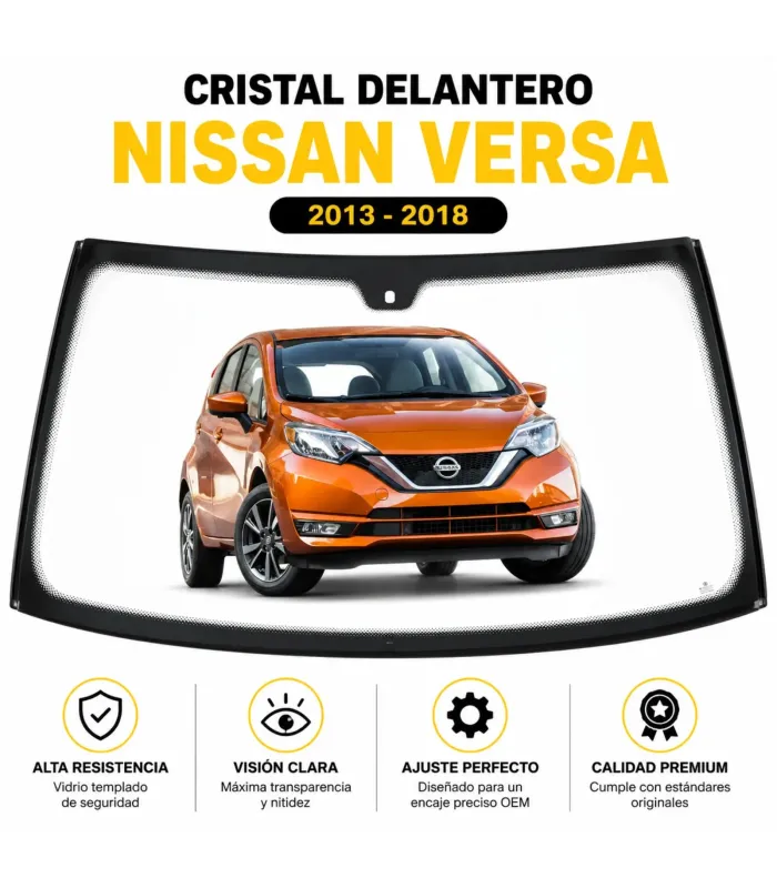 Vidrio frontal Nissan Versa instalación Santo Domingo