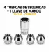 Tuercas de seguridad Open End 12x1.50 con llave