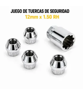 Juego de tuercas de seguridad 12mm x 1.50 extremo abierto
