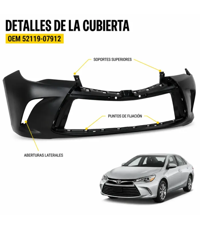 Cubierta frontal Toyota Camry 2015 2016 2017 reemplazo tipo OEM