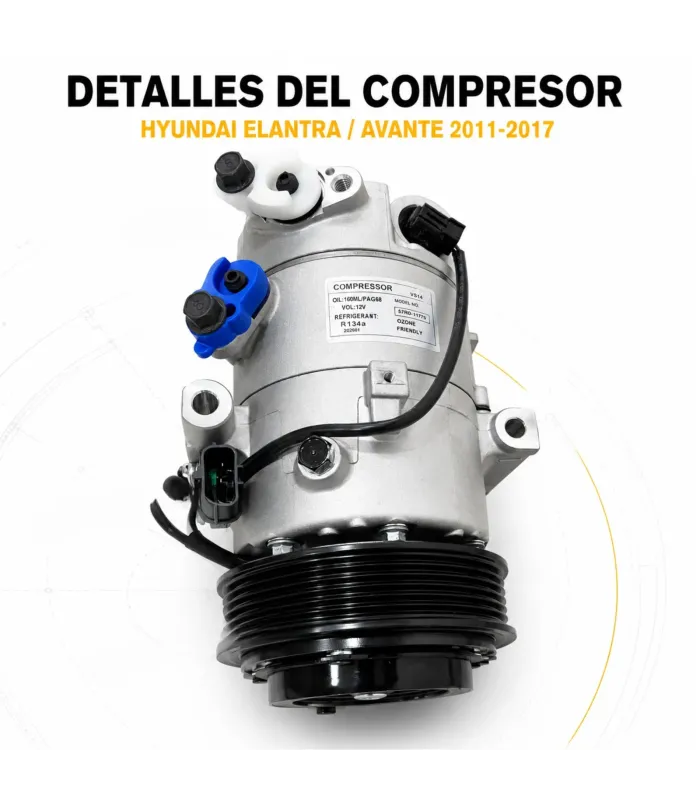 Compresor aire acondicionado VS14 Hyundai Elantra 2011 2017 validar por chasis