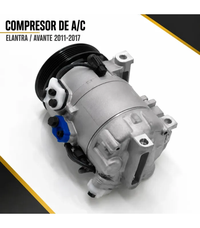 Compresor A/C Hyundai Elantra Avante 12V R134a polea 125mm 6 canales
