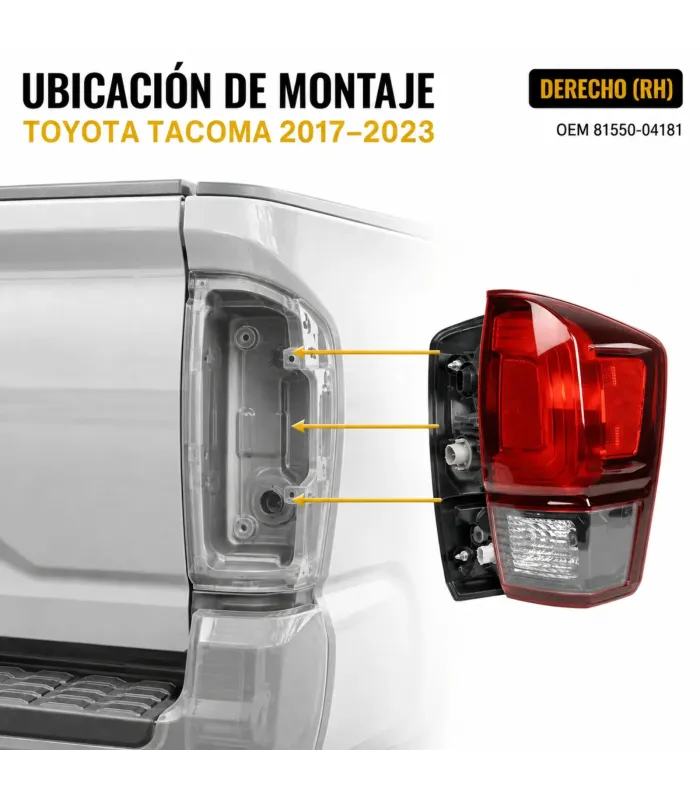 Farol Trasero Toyota Tacoma 2017-2023 Derecho