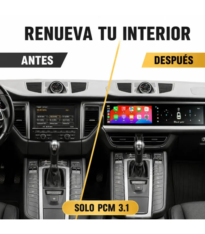 Radio aftermarket Porsche Macan Pioowirk 12.3 pulgadas Android marron
