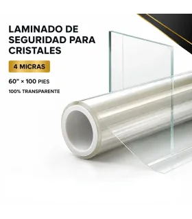 Rollo de laminado de seguridad 4 micras 60 x 100 pies transparente