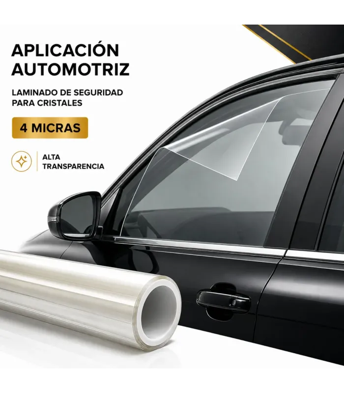 Lámina de seguridad 4 micras clear para ventanas y cristales
