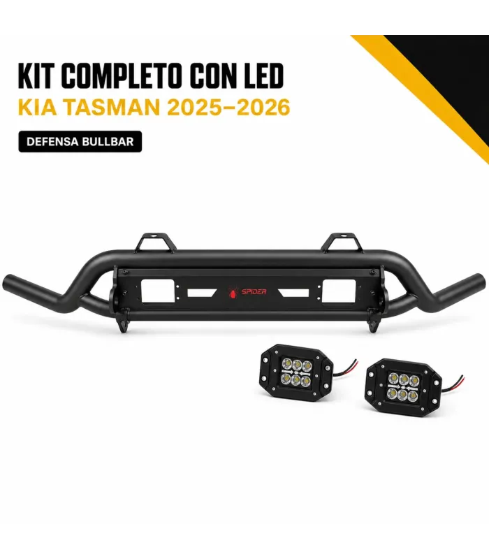 Barra frontal Kia Tasman 2025 2026 con luces LED