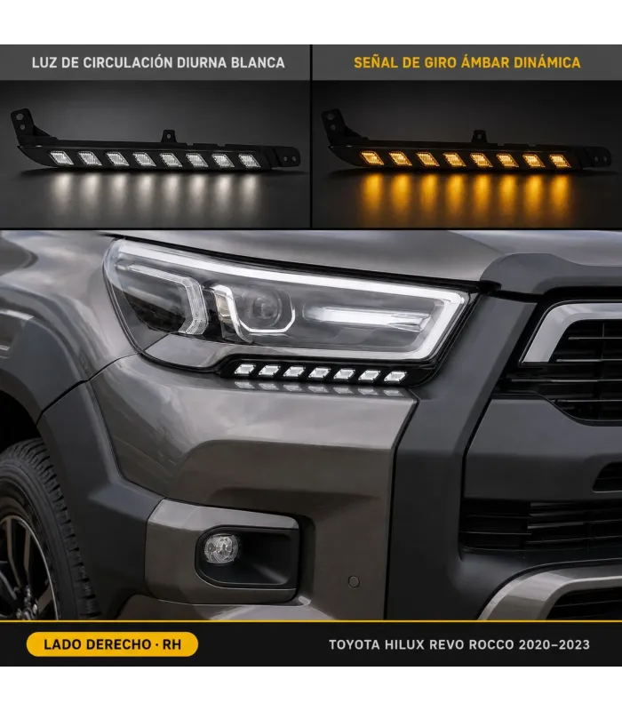Luces DRL LED Toyota Hilux Revo Rocco 2020-2023