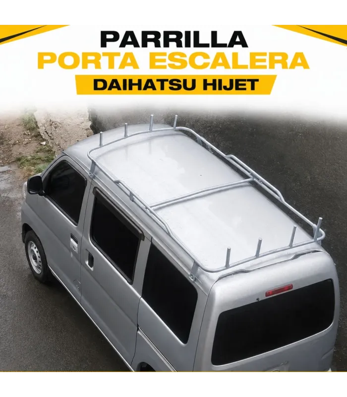 Detalle de soportes de parrilla porta escalera Daihatsu Hijet
