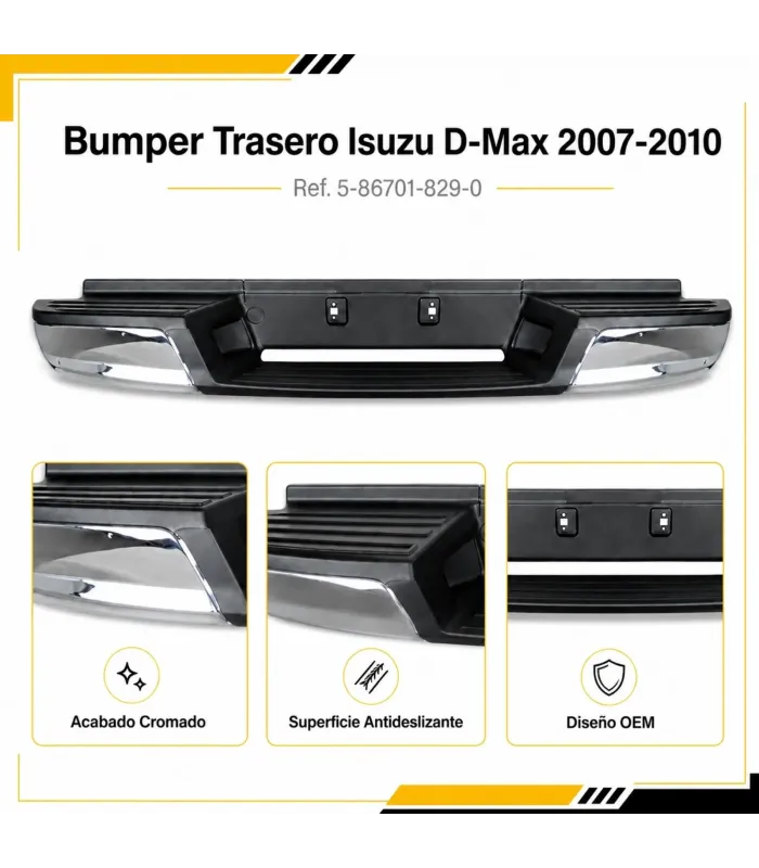 Defensa trasera tipo escalón para Isuzu D-Max 2007-2010