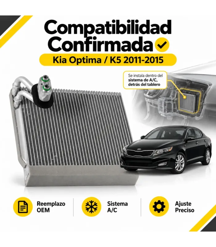Evaporador A/C Kia K5 Optima sistema HVAC