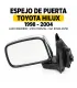 Espejo de puerta Toyota Hilux 1998 2004 cromado