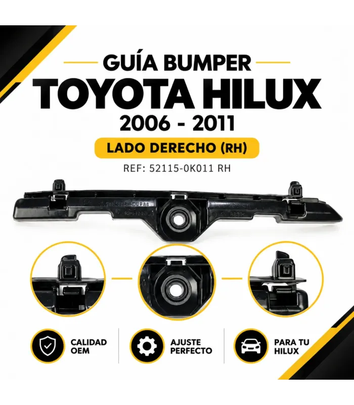 Soporte lateral bumper delantero Hilux Vigo Auto Fashion