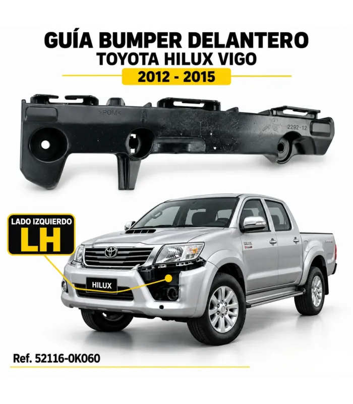 Guía bumper delantero izquierdo Toyota Hilux Vigo 52116-0K060 LH