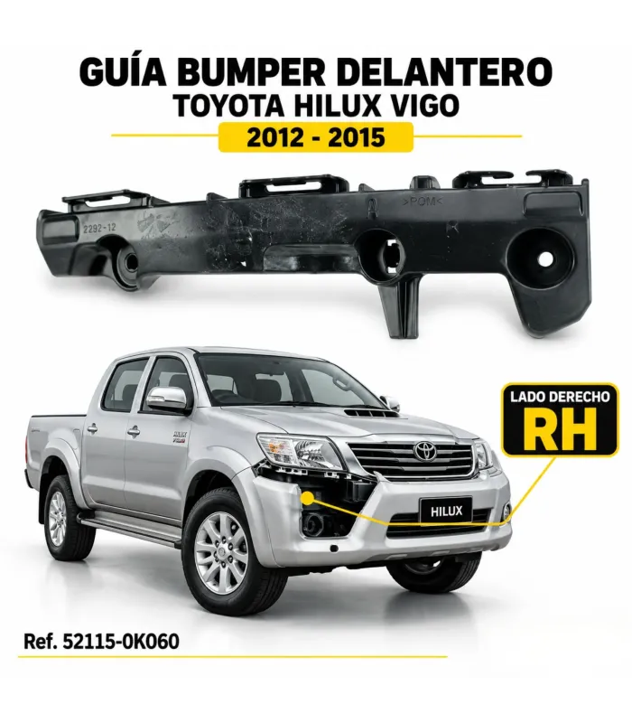 Soporte lateral bumper delantero Hilux Vigo 2012 2015 Auto Fashion