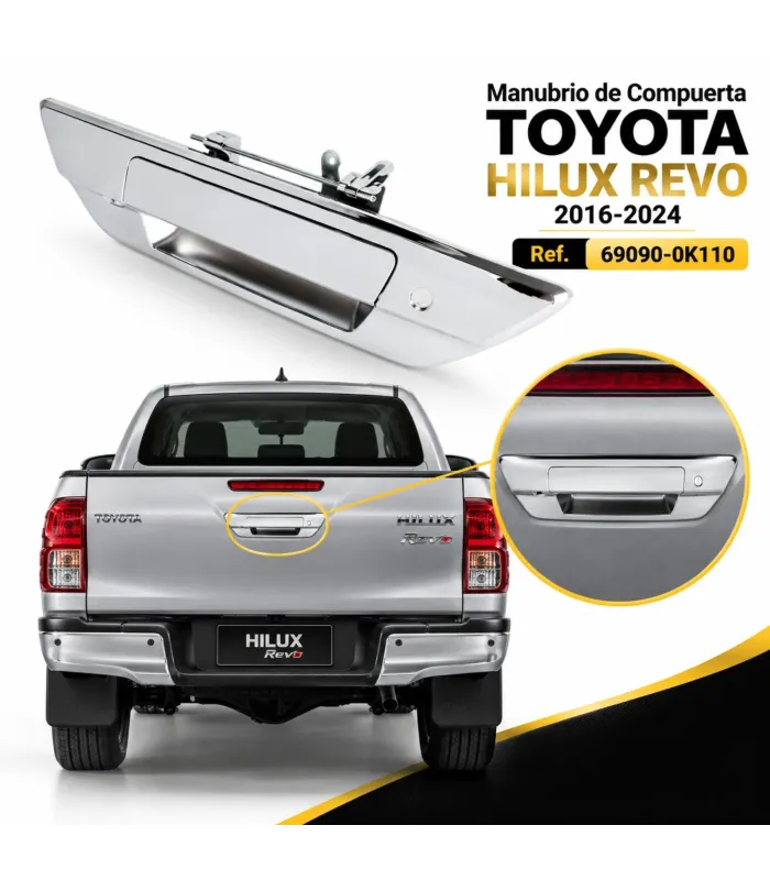 Tailgate handle cromado Toyota Hilux Revo 2016 2024