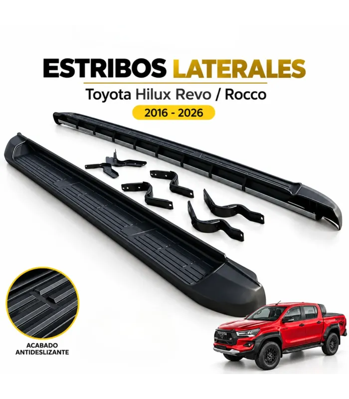 Estribos Laterales Toyota Hilux Revo / Rocco (2016-2026)