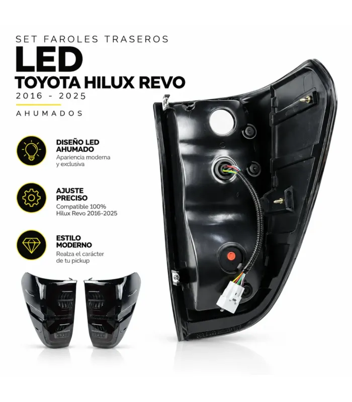 Faroles traseros LED smoke Toyota Hilux Revo 2016 2025