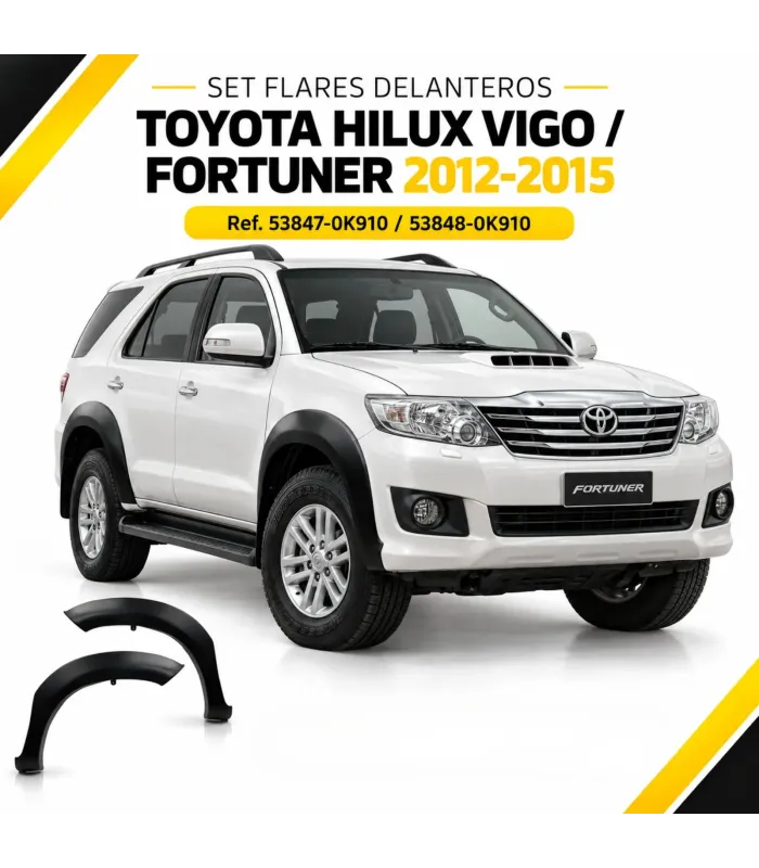 Fender flares delanteros Toyota Hilux Vigo Fortuner 2012 2015