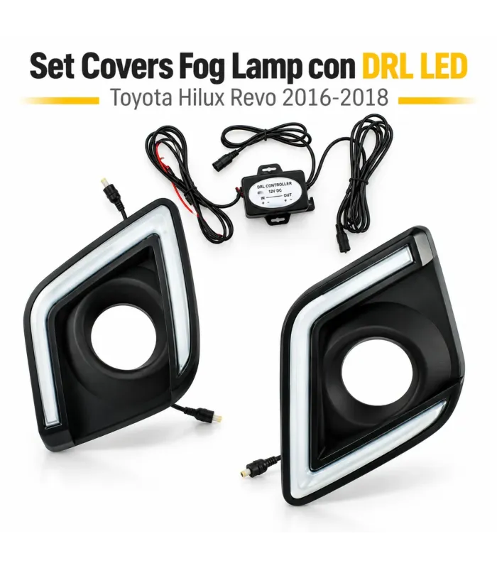 Covers Fog Lamp DRL LED Toyota Hilux Revo 2016-2018 | Auto Fashion