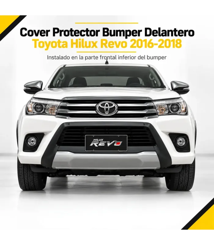 Protector frontal bumper Toyota Hilux Revo negro plateado