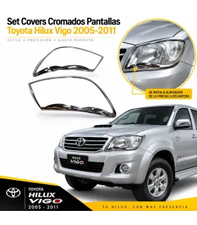 Set covers cromados pantallas Toyota Hilux Vigo 2005 2011