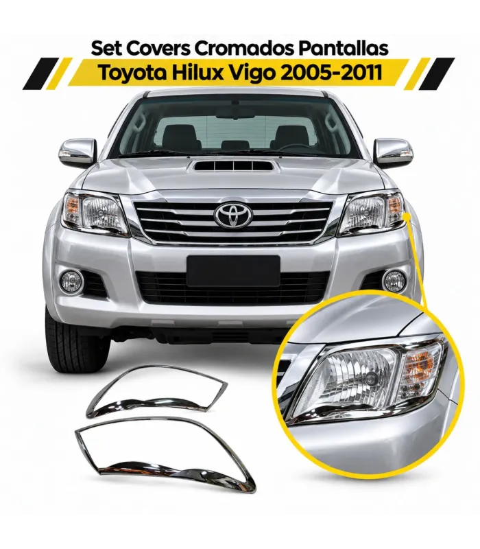 Molduras cromadas faros Toyota Hilux Vigo ref HLR-T57