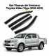 Viseras Hilux Vigo con ribete niquelado set 4 piezas